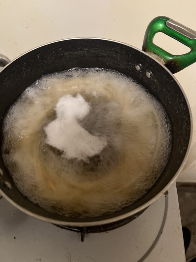 キャベツお鶏肉のオイルパスタの工程3写真
