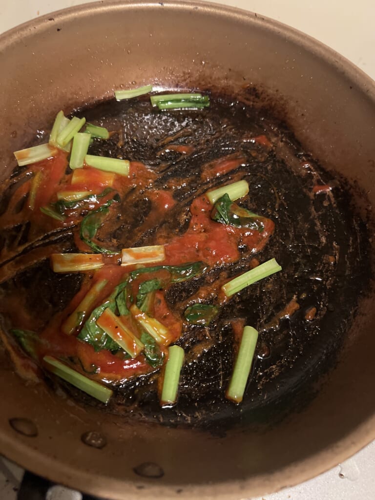 小松菜のカレーケチャップパスタの工程6写真